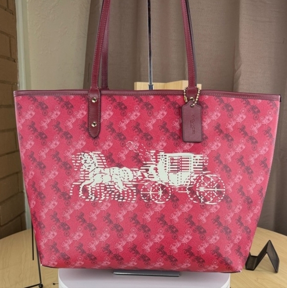 Coach Handbags - COACH- Reversible City ToteWith Horse and Carriage Print